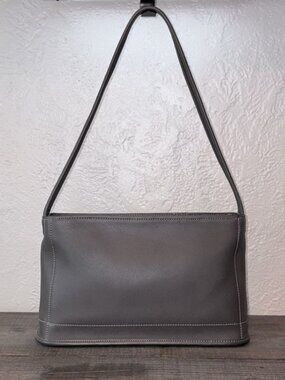 Vintage 1999 Coach Bleecker 9309 Gray Glove-Tanned Leather Shoulder Bag Deadstk